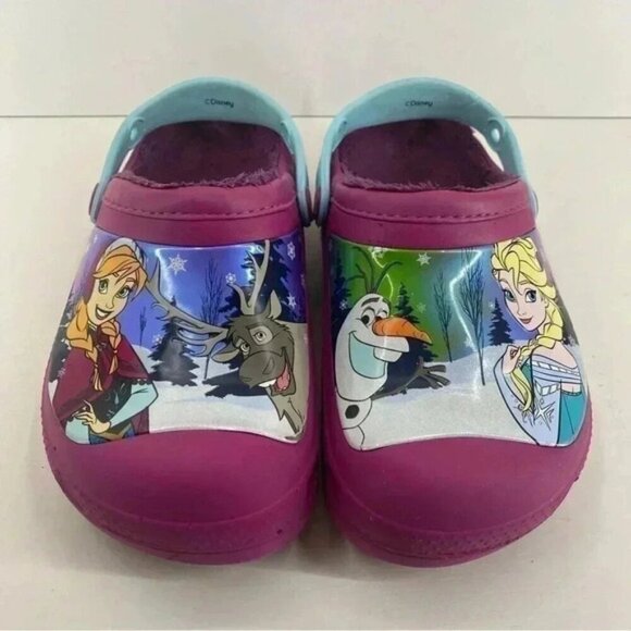 CROCS Frozen Fleece Lined Classic Clog Junior Size 3 - Picture 1 of 9